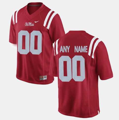 Men's Ole Miss Rebels Red Custom Stitched Jersey
